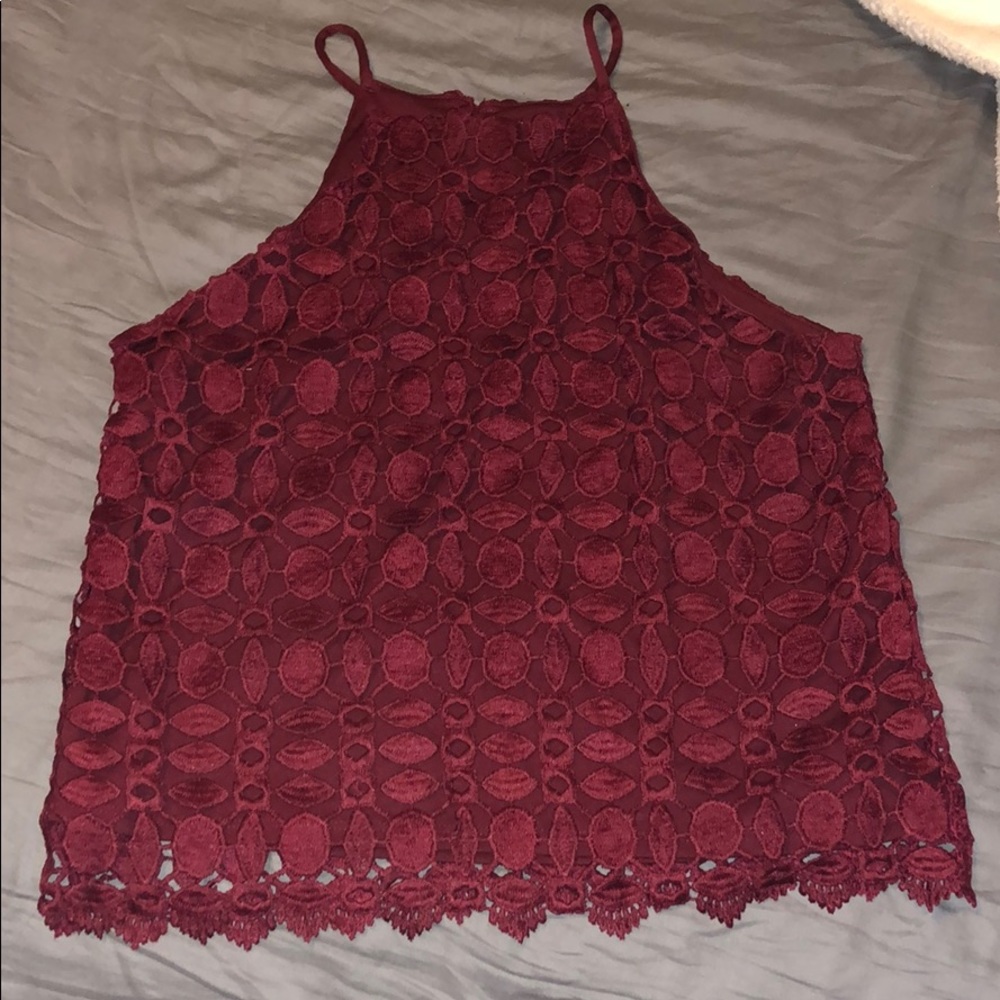 burgundy tank